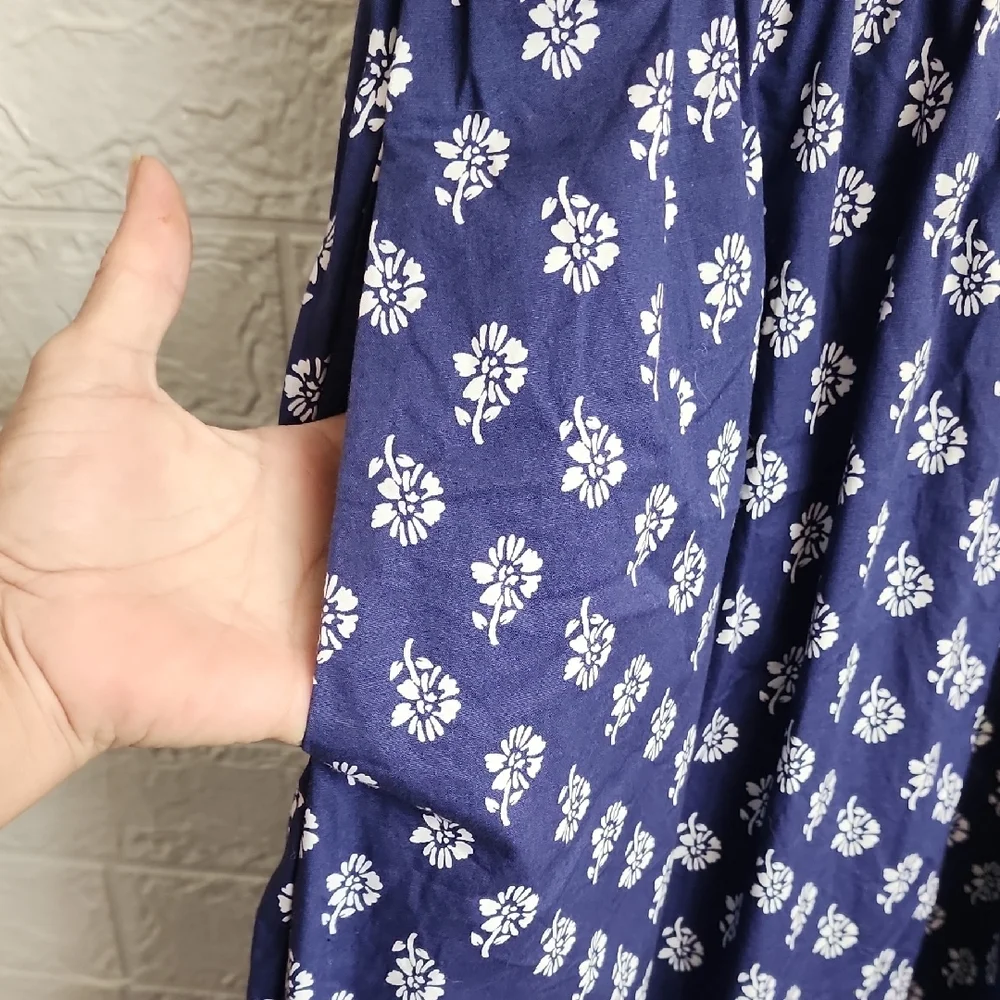 J. Crew Navy and White Patterned Maxi Dress - Picture 5 of 7